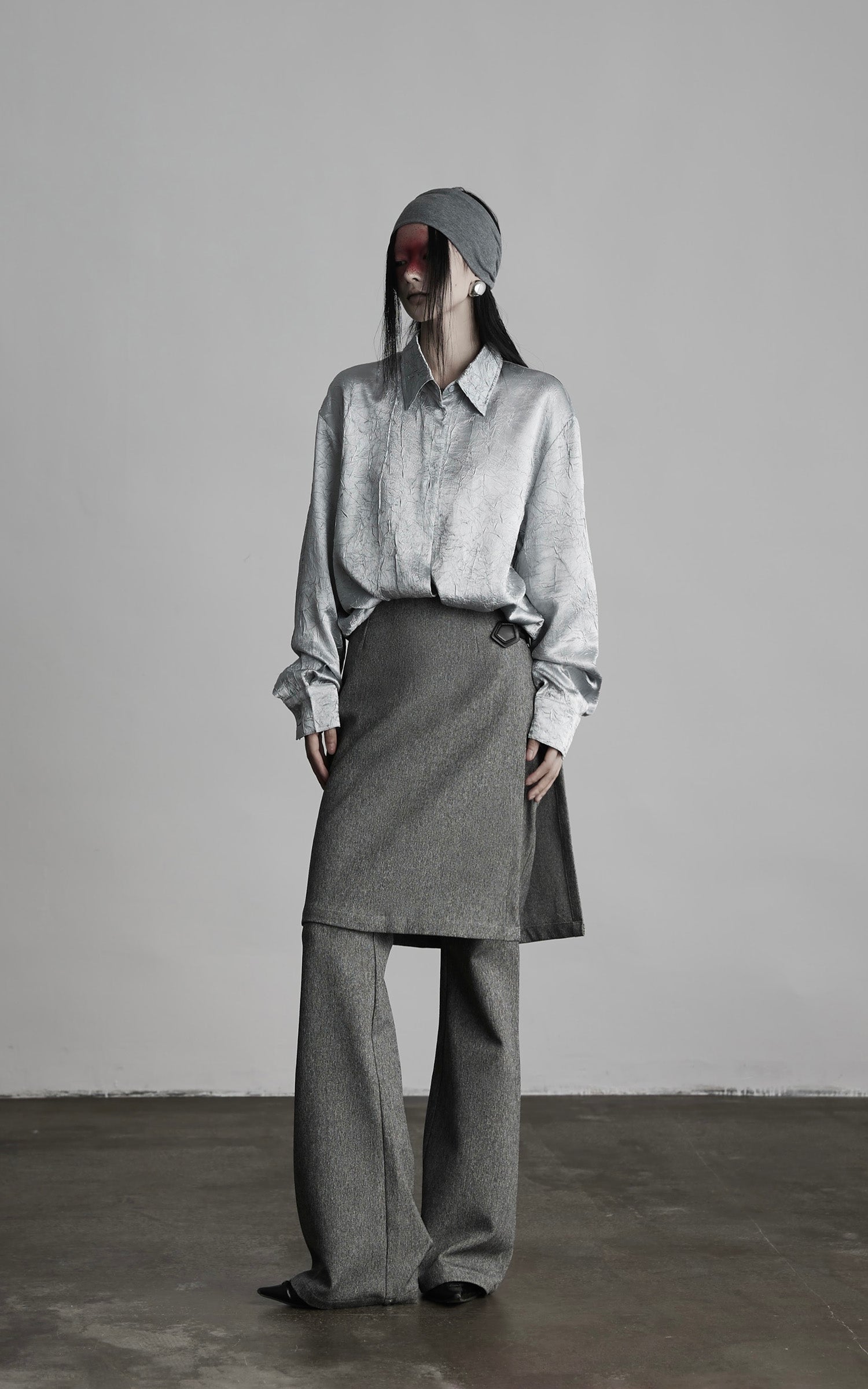 DOINDULGE Wrap Detail Wool Blend Trousers