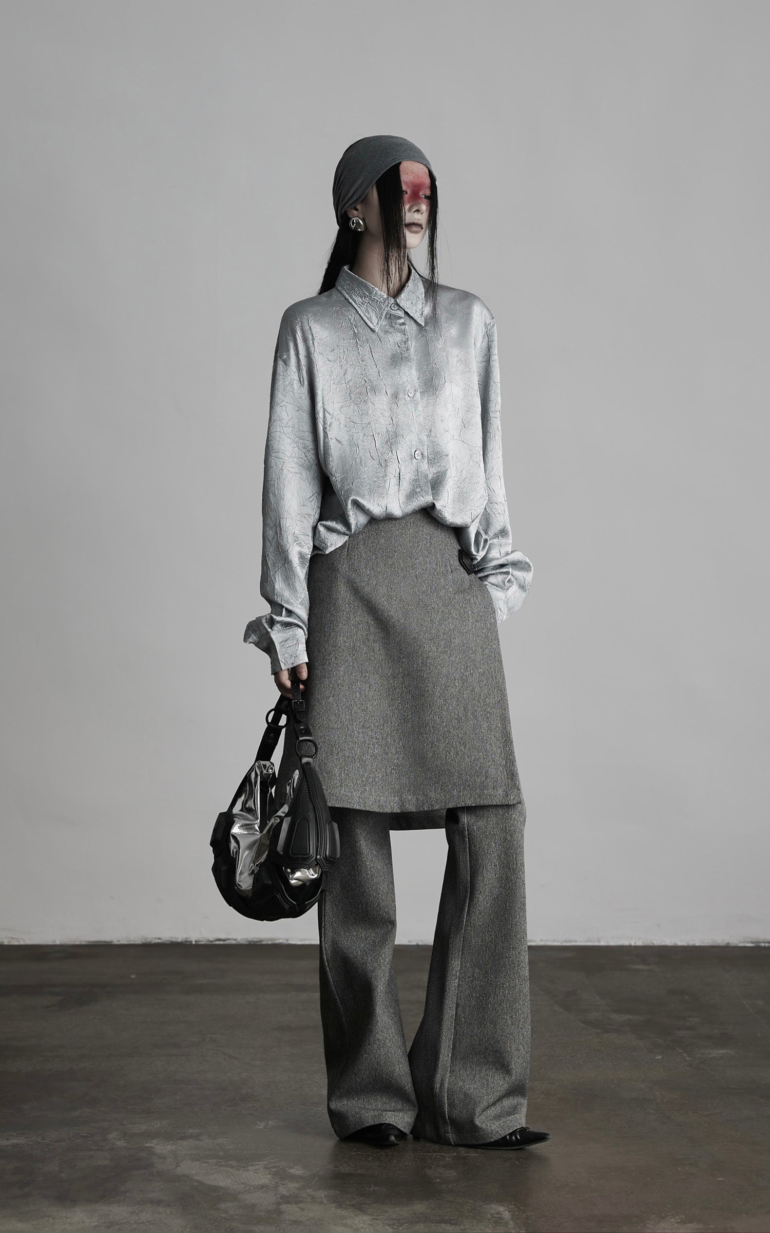 DOINDULGE Wrap Detail Wool Blend Trousers