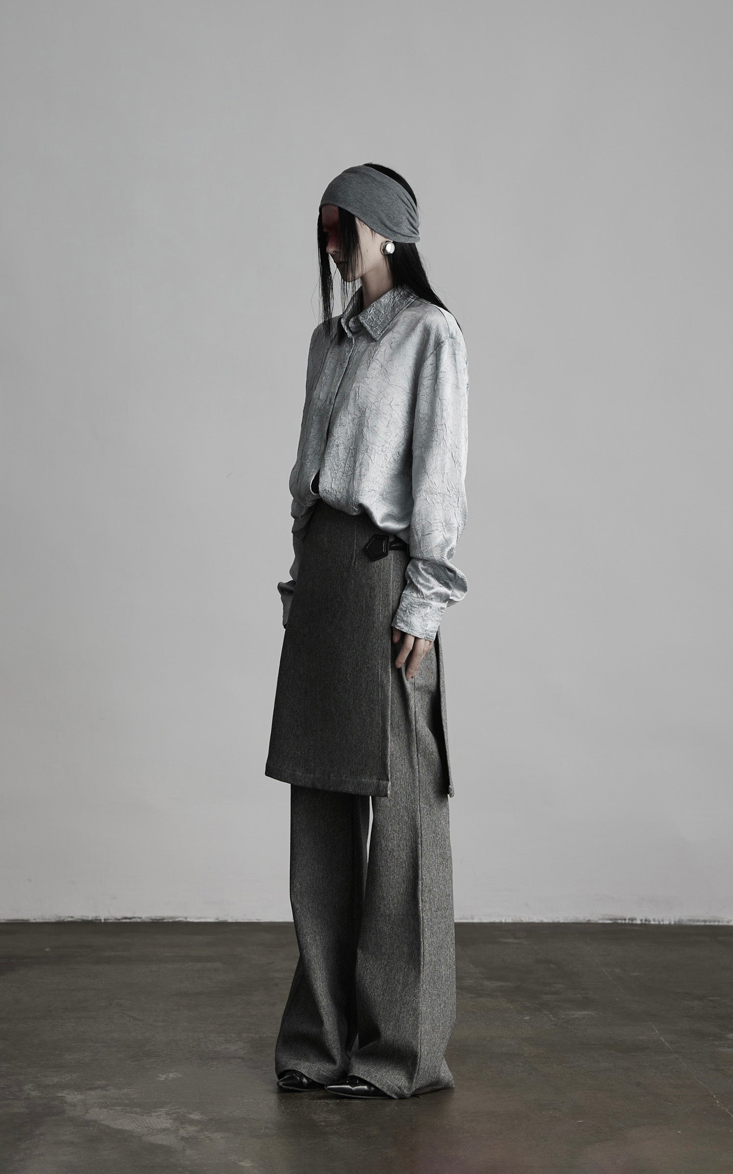 DOINDULGE Wrap Detail Wool Blend Trousers