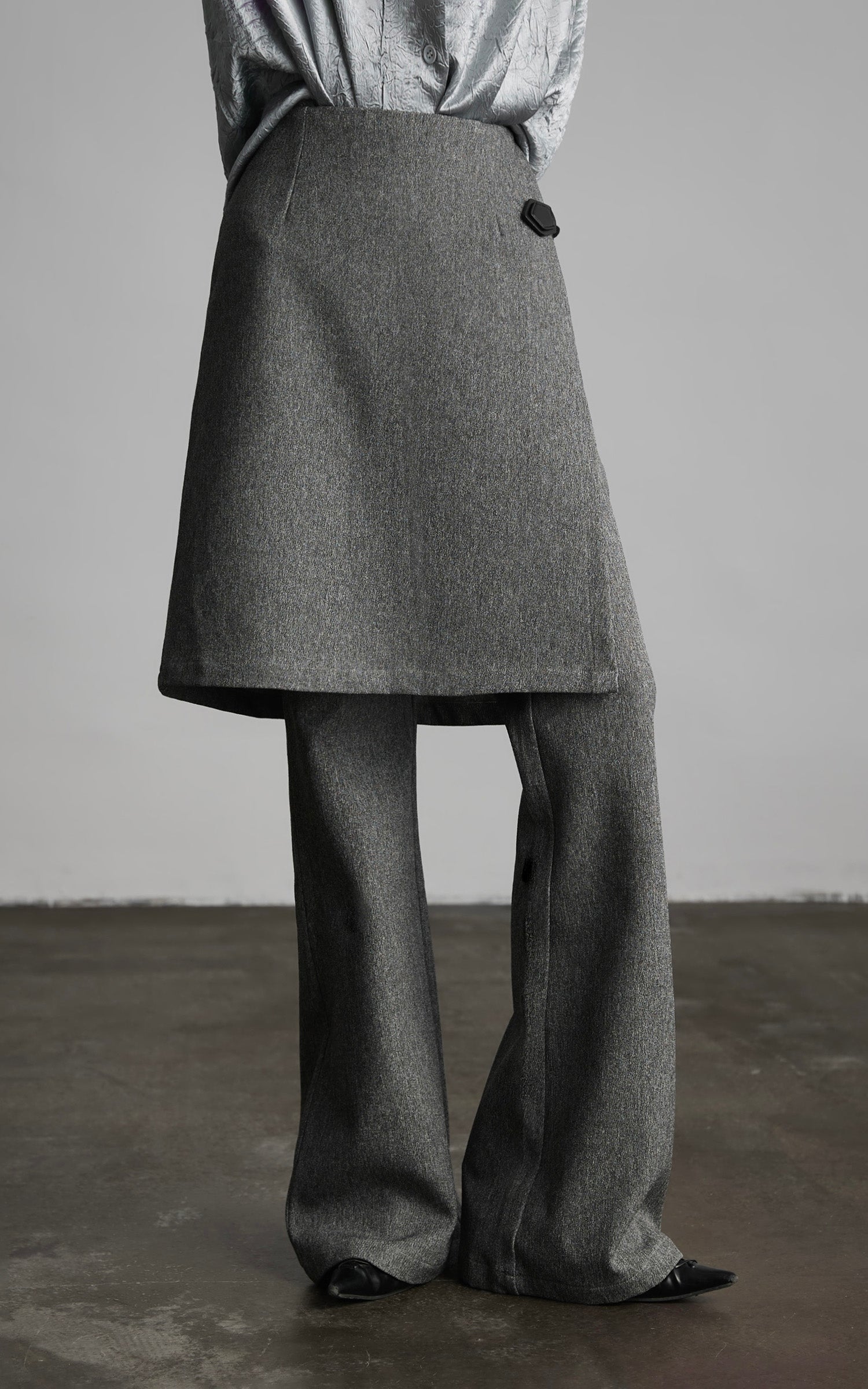 DOINDULGE Wrap Detail Wool Blend Trousers