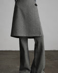 DOINDULGE Wrap Detail Wool Blend Trousers