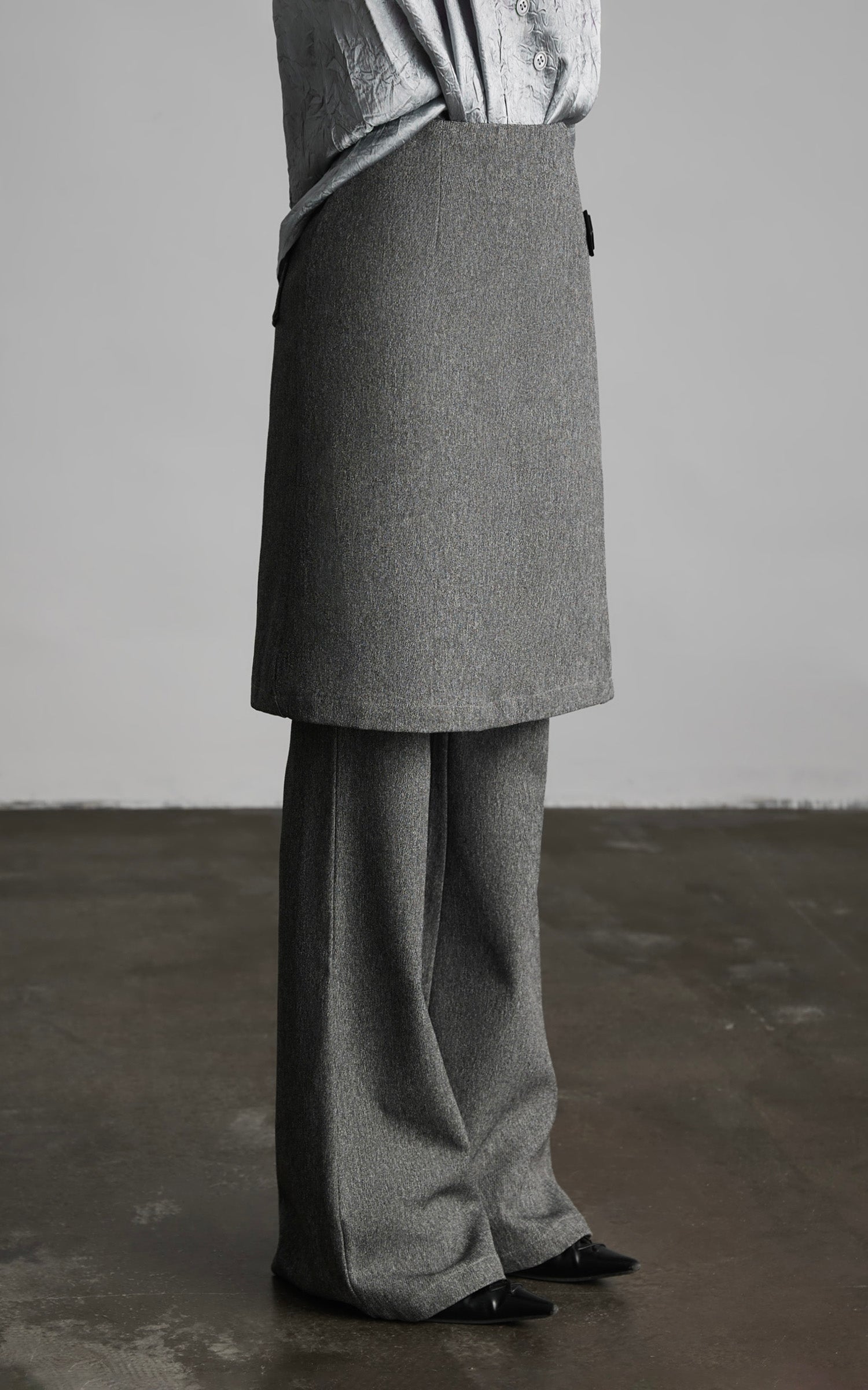 DOINDULGE Wrap Detail Wool Blend Trousers