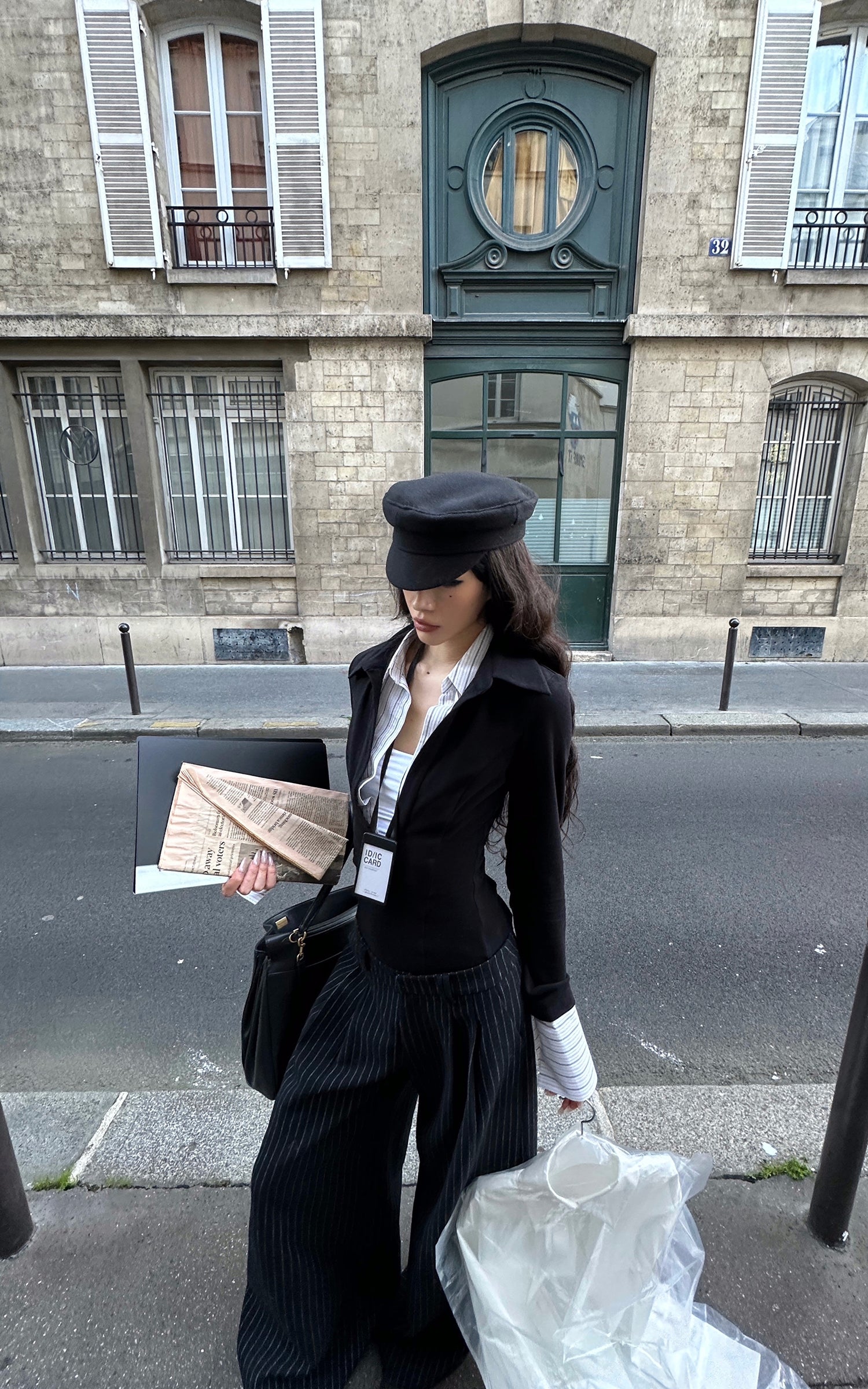 0122stepll テーラードロングスリーブトップ