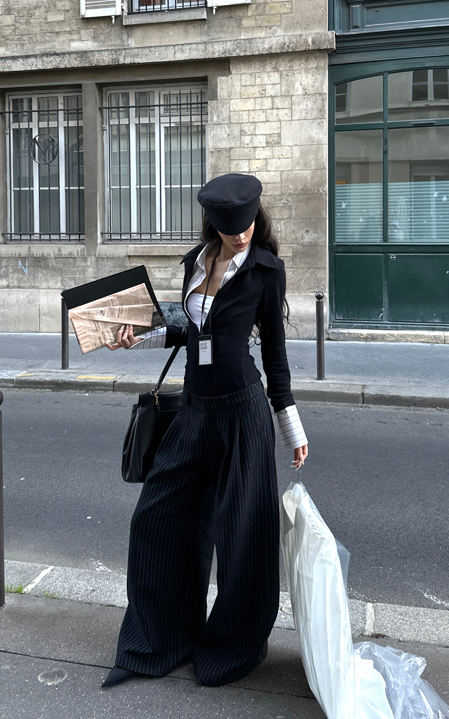 0122stepll テーラードロングスリーブトップ