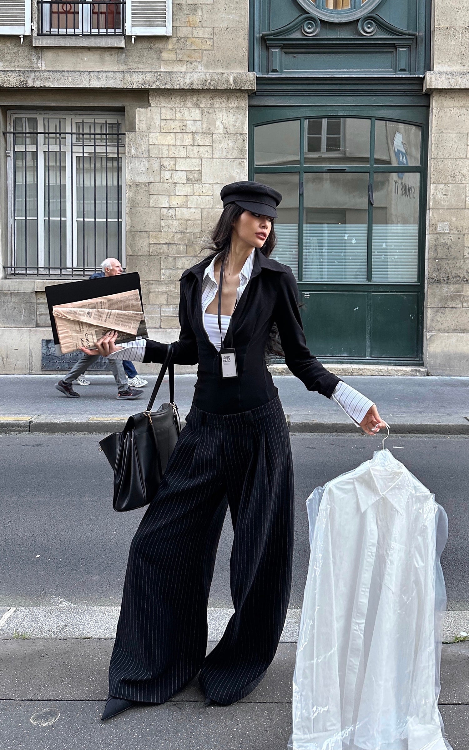 0122stepll テーラードロングスリーブトップ