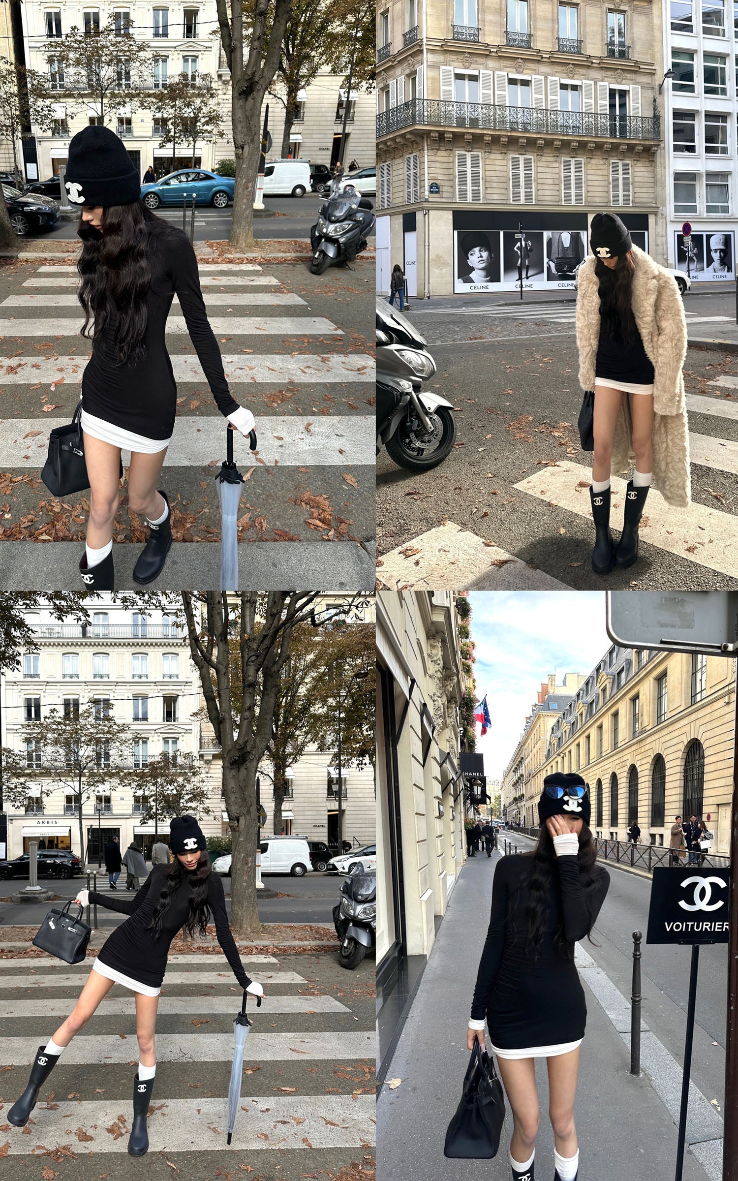 0122stepll Contrast Hem Knit Mini Skirt