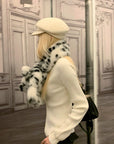 Rase le sol Dalmatian Faux Fur Scarf