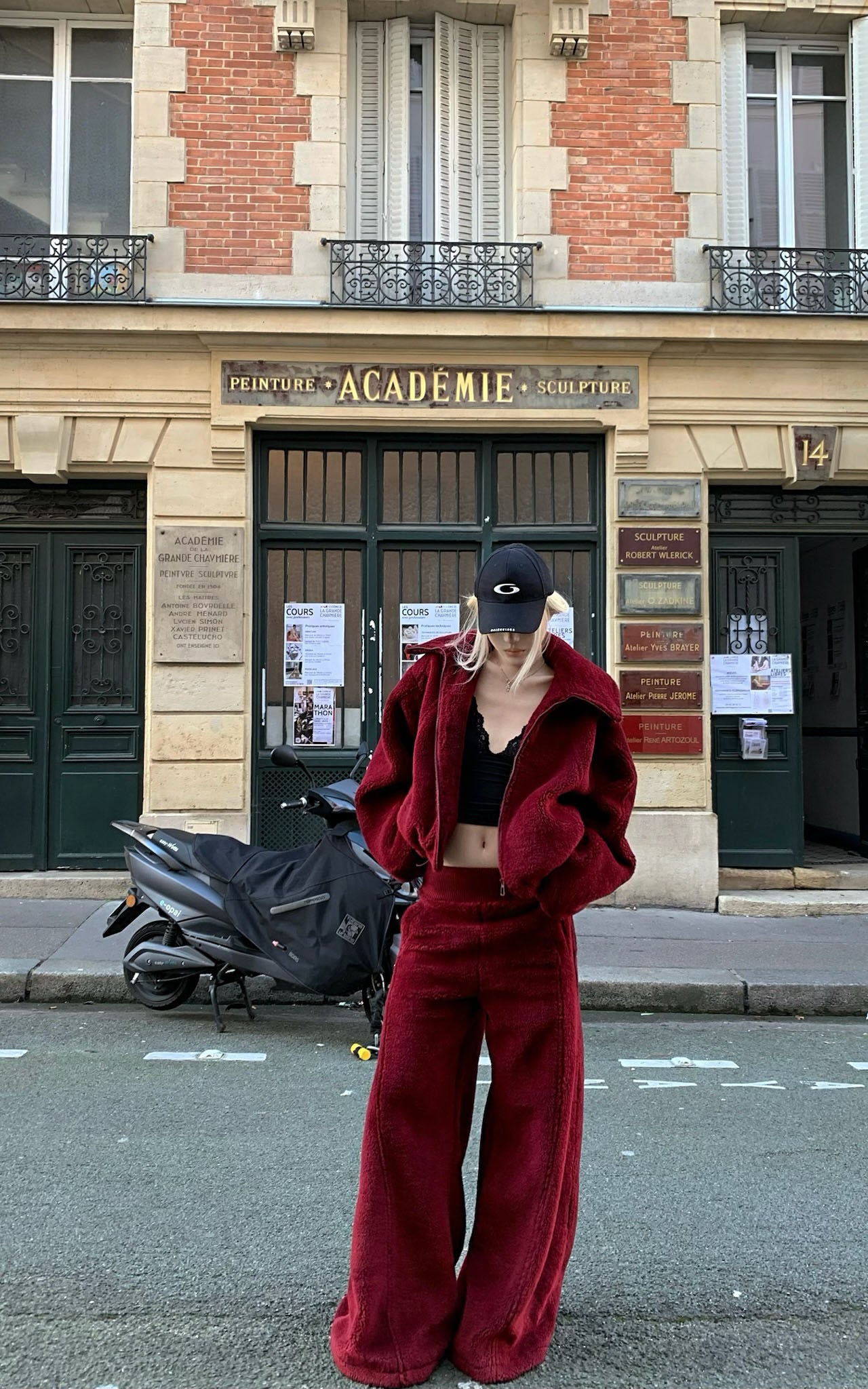 Rase le sol Oversized Red Fleece Lounge Set