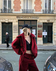 Rase le sol Oversized Red Fleece Lounge Set