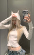 Rase le sol Devil Horn Fitted Hoodie - PINKPARKS