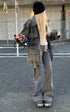 Rase le sol Washed Denim Utility Jacket - PINKPARKS