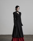 DOINDULGE Textured Knit Sculpted Top with Rosette Buttons