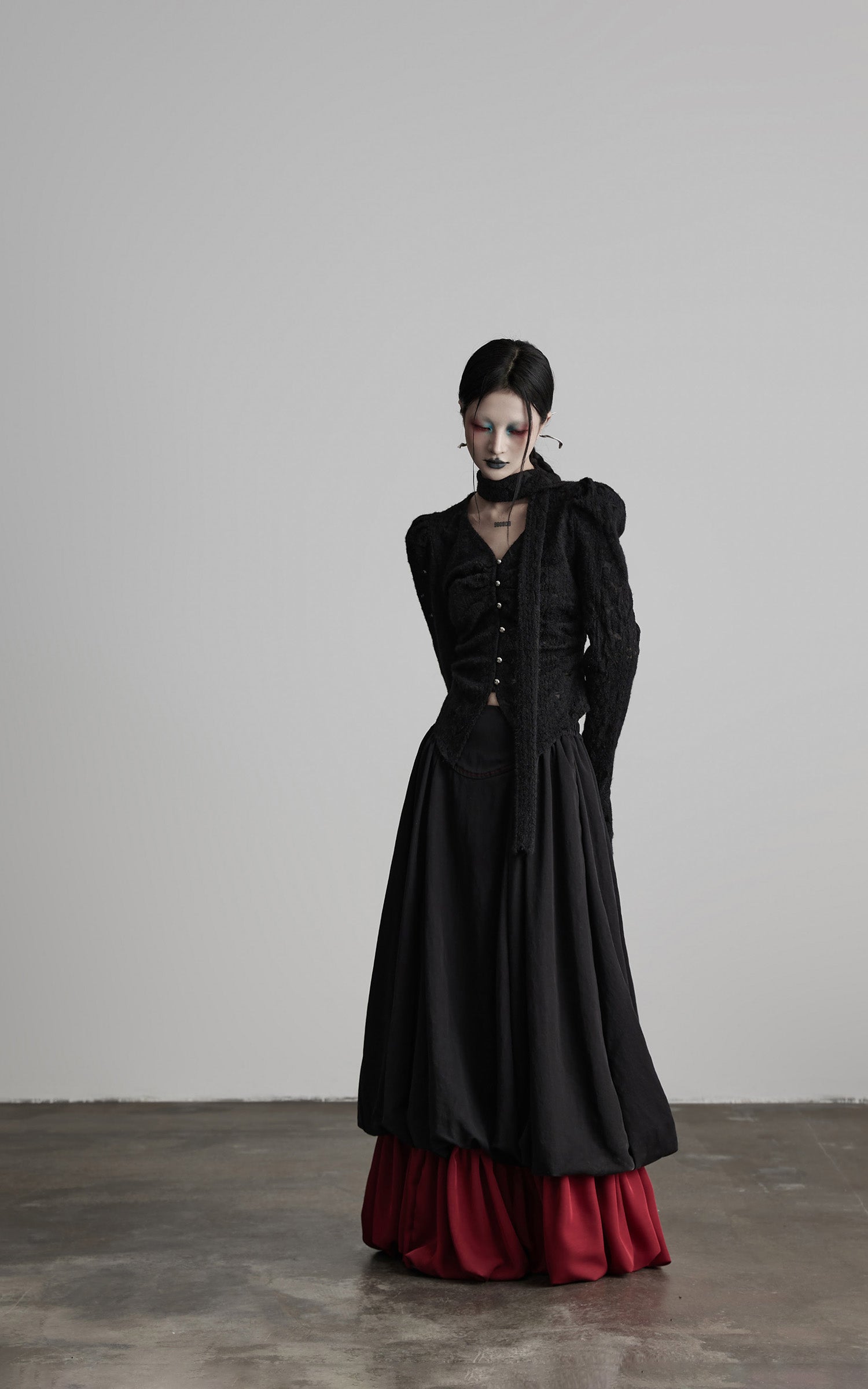 DOINDULGE Dual Layer Sculptural Bubble Hem Skirt
