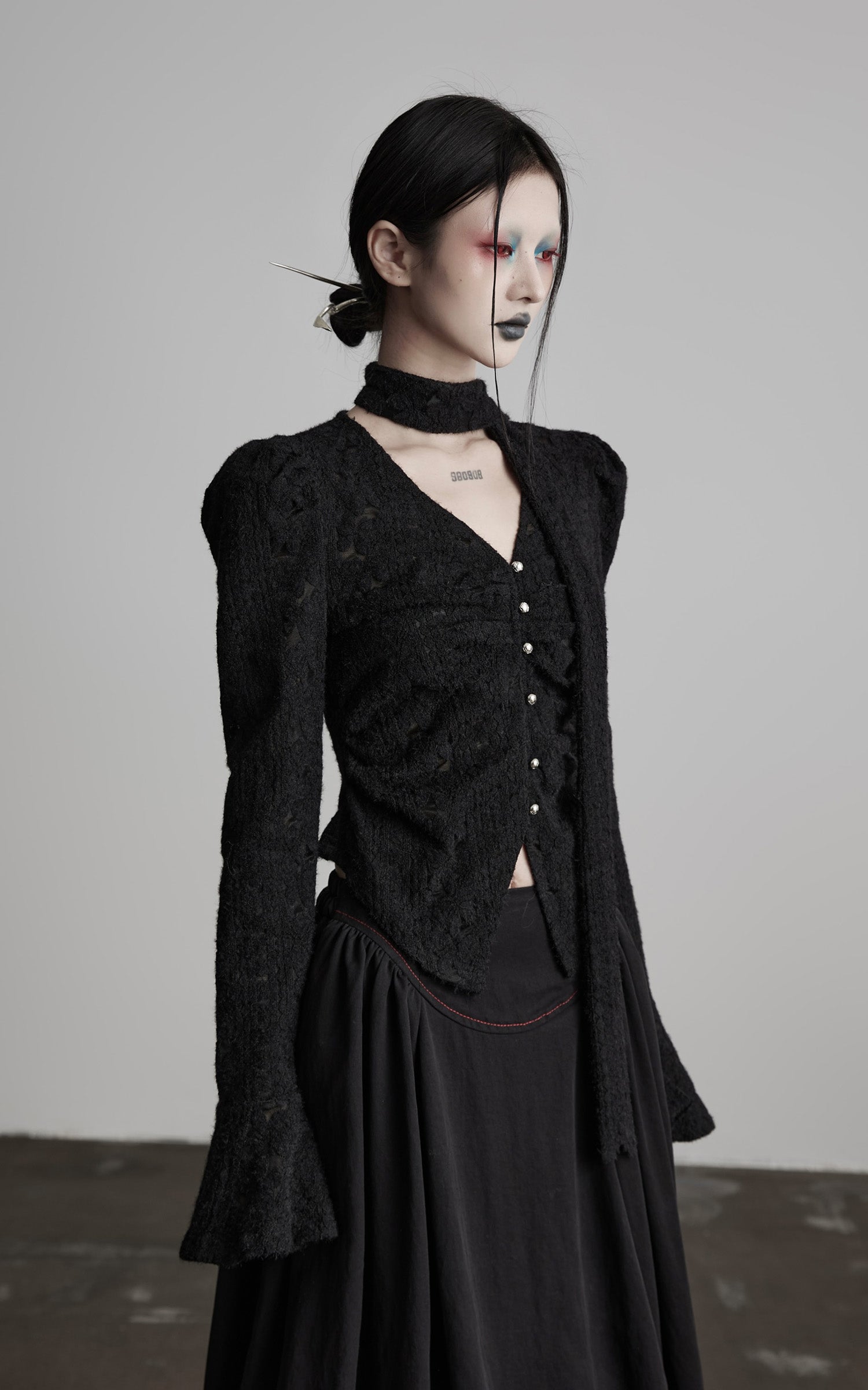 DOINDULGE Dual Layer Sculptural Bubble Hem Skirt