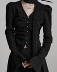 DOINDULGE Textured Knit Sculpted Top with Rosette Buttons