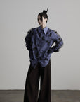 DOINDULGE Sheer Organza Butterfly Overlay Plaid Shirt