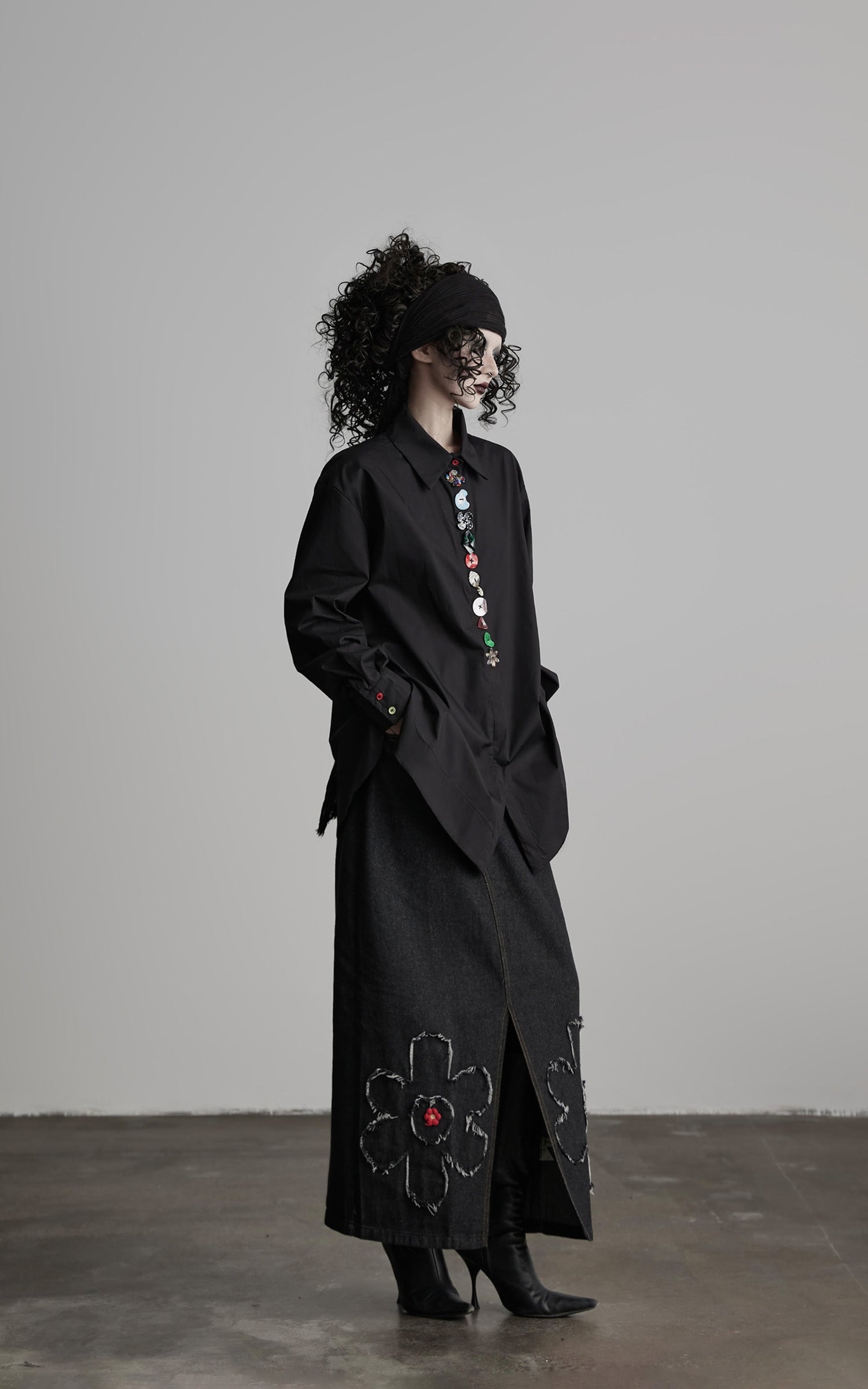 DOINDULGE Deformed Button Structured Shirt