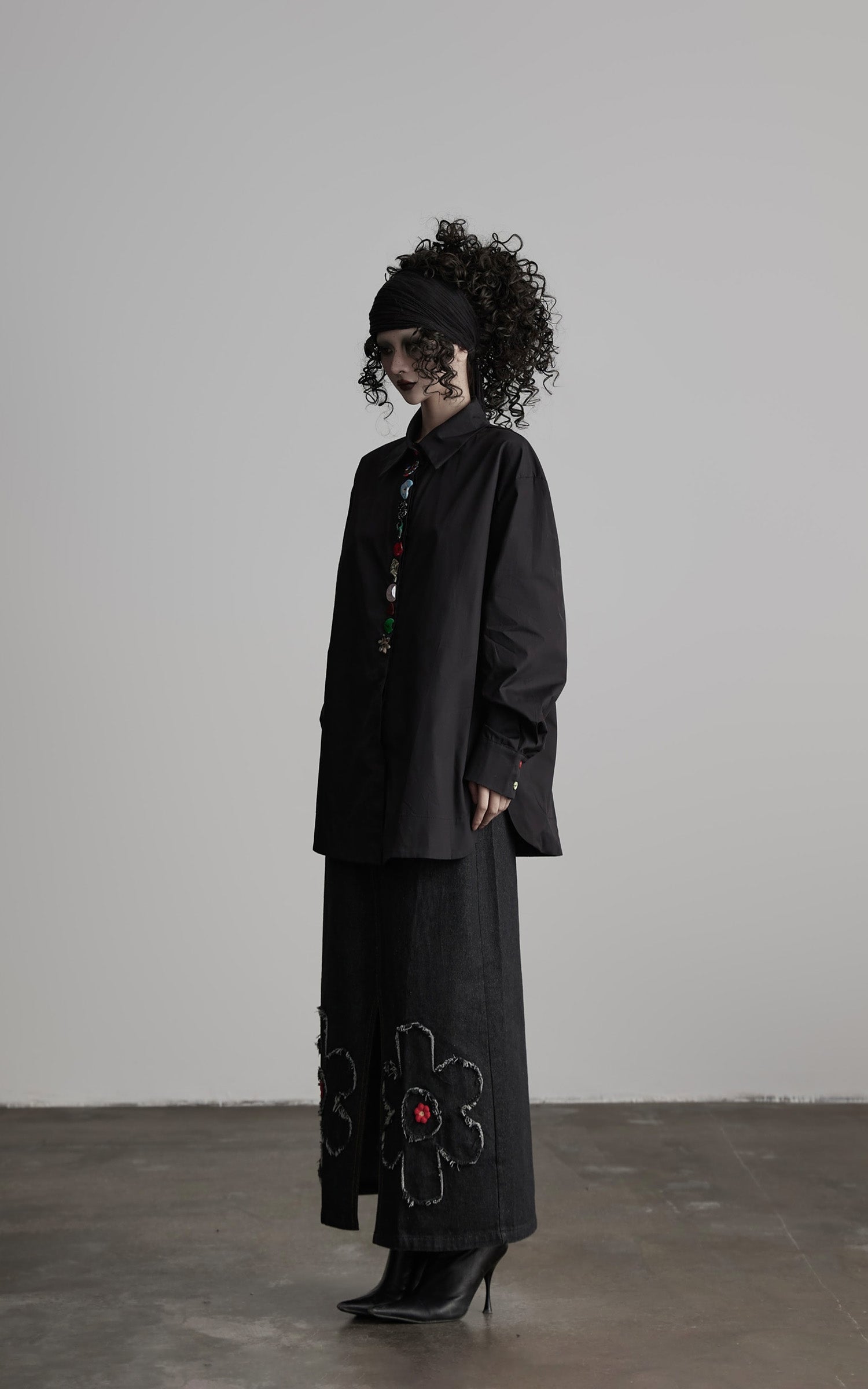 DOINDULGE Deformed Button Structured Shirt