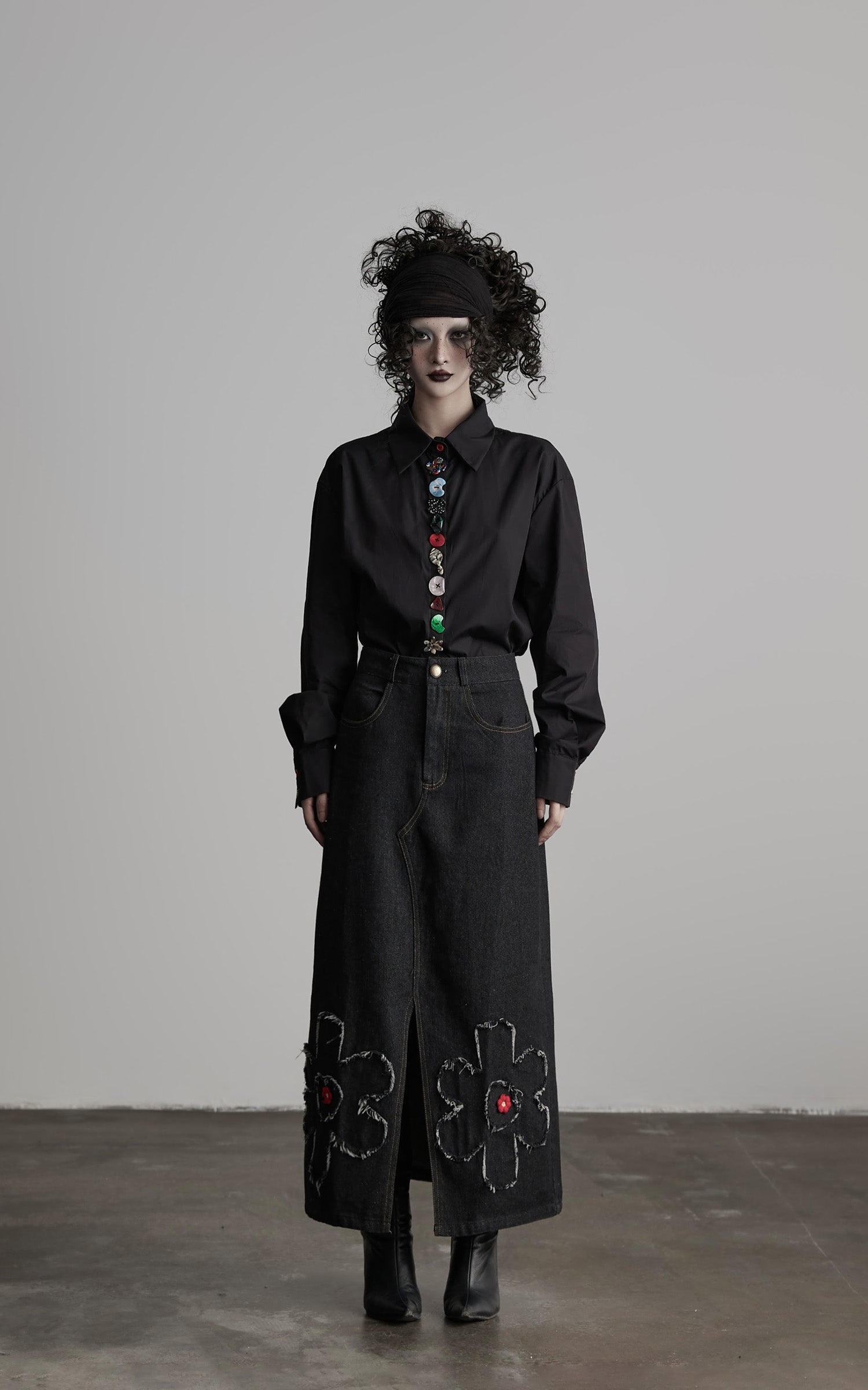 DOINDULGE Deformed Button Structured Shirt