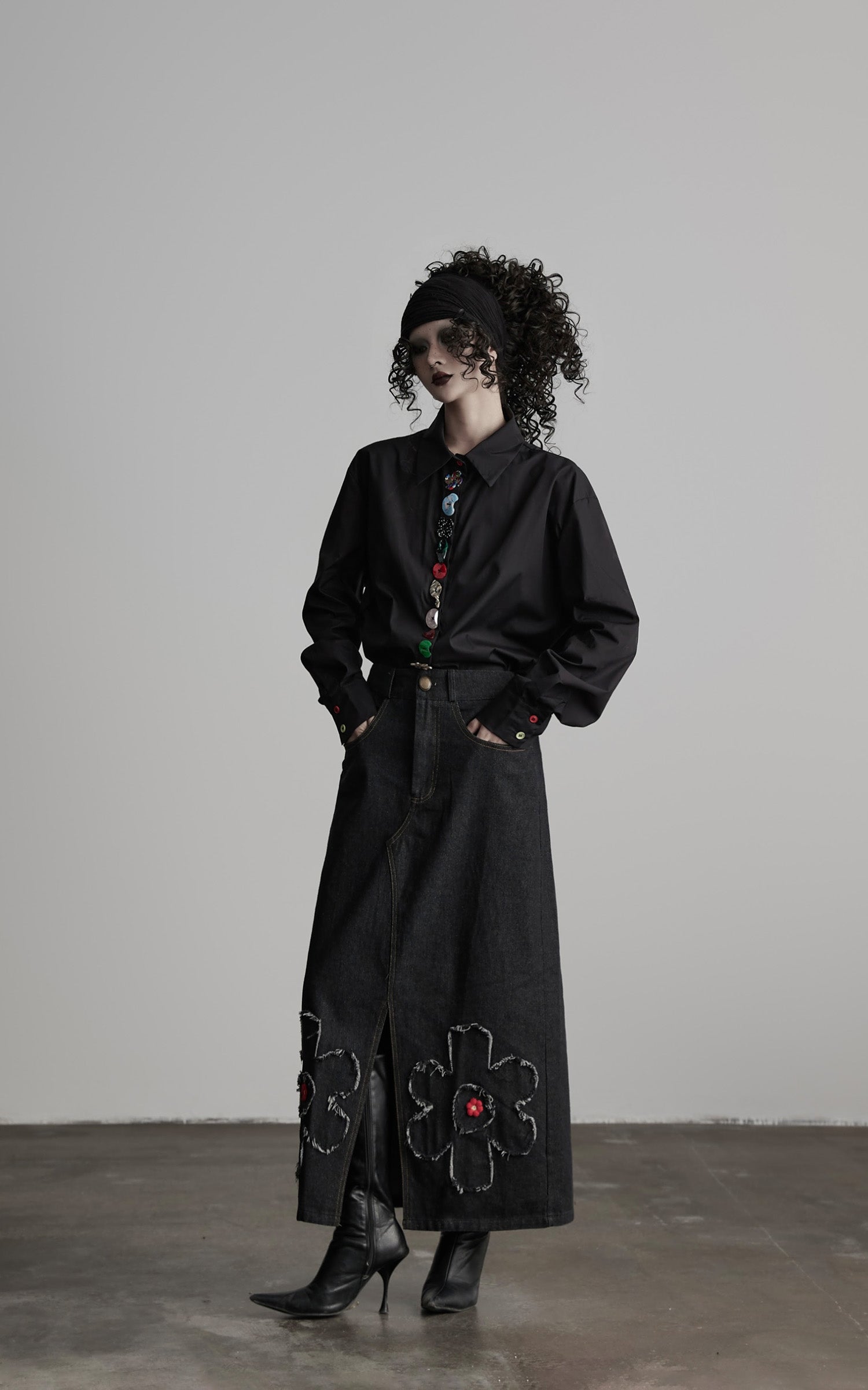 DOINDULGE Deformed Button Structured Shirt