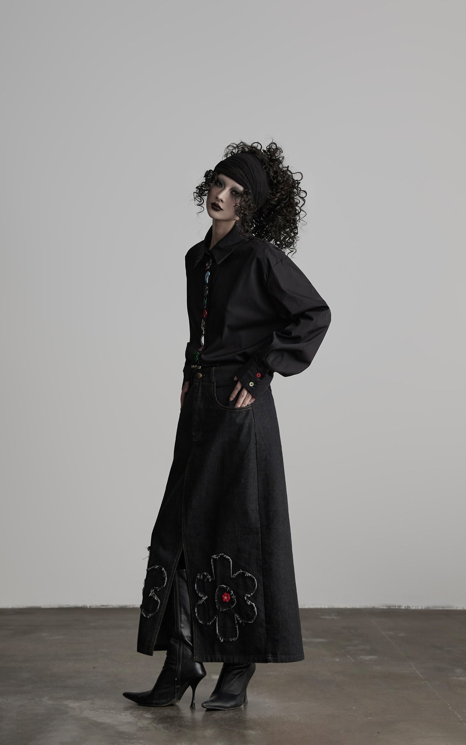 DOINDULGE Deformed Button Structured Shirt