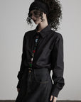 DOINDULGE Deformed Button Structured Shirt