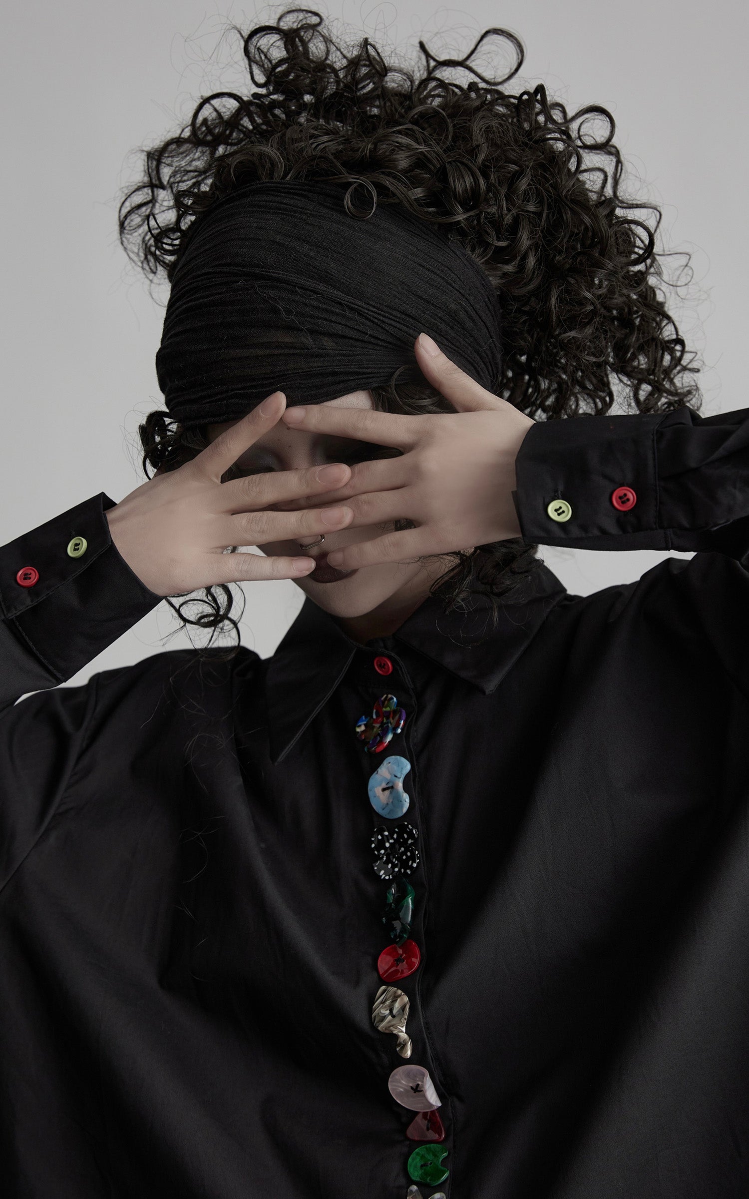 DOINDULGE Deformed Button Structured Shirt