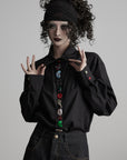 DOINDULGE Deformed Button Structured Shirt