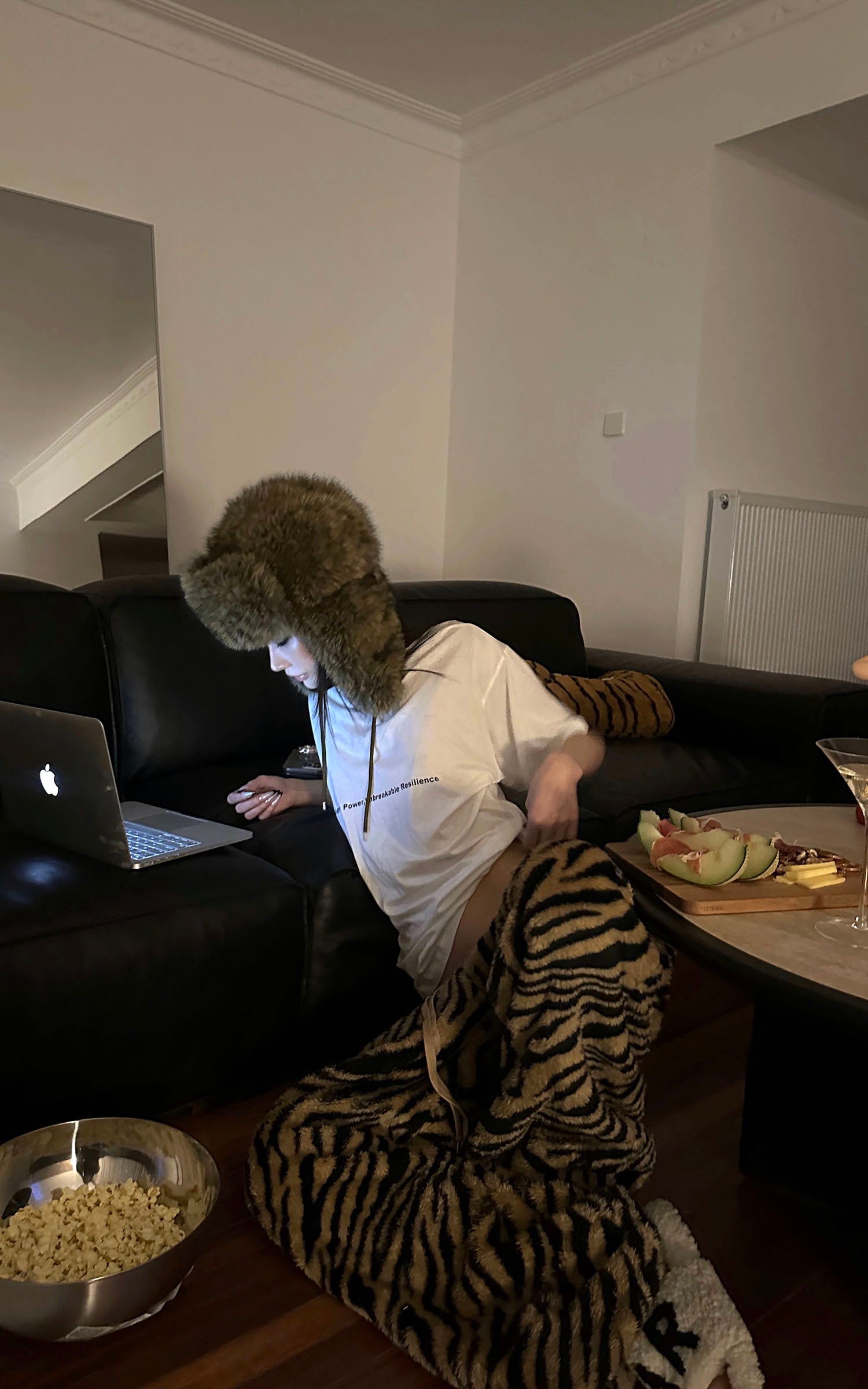 0122stepll Pantalon large à imprimé tigre