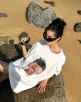 0122stepll T-shirt ample à imprimé portrait