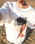0122stepll T-shirt ample à imprimé portrait