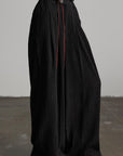 DOINDULGE Crinkled Wide Trousers with Red Thread