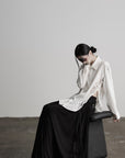 DOINDULGE Deconstructed Lace Paneled Shirt