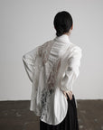 DOINDULGE Deconstructed Lace Paneled Shirt