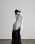 DOINDULGE Deconstructed Lace Paneled Shirt