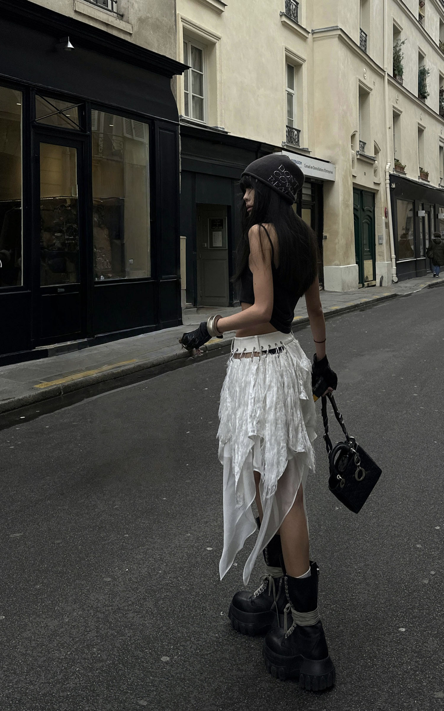 WARDEN EDGE Deconstructed Feather Fringe Skirt - PINKPARKS