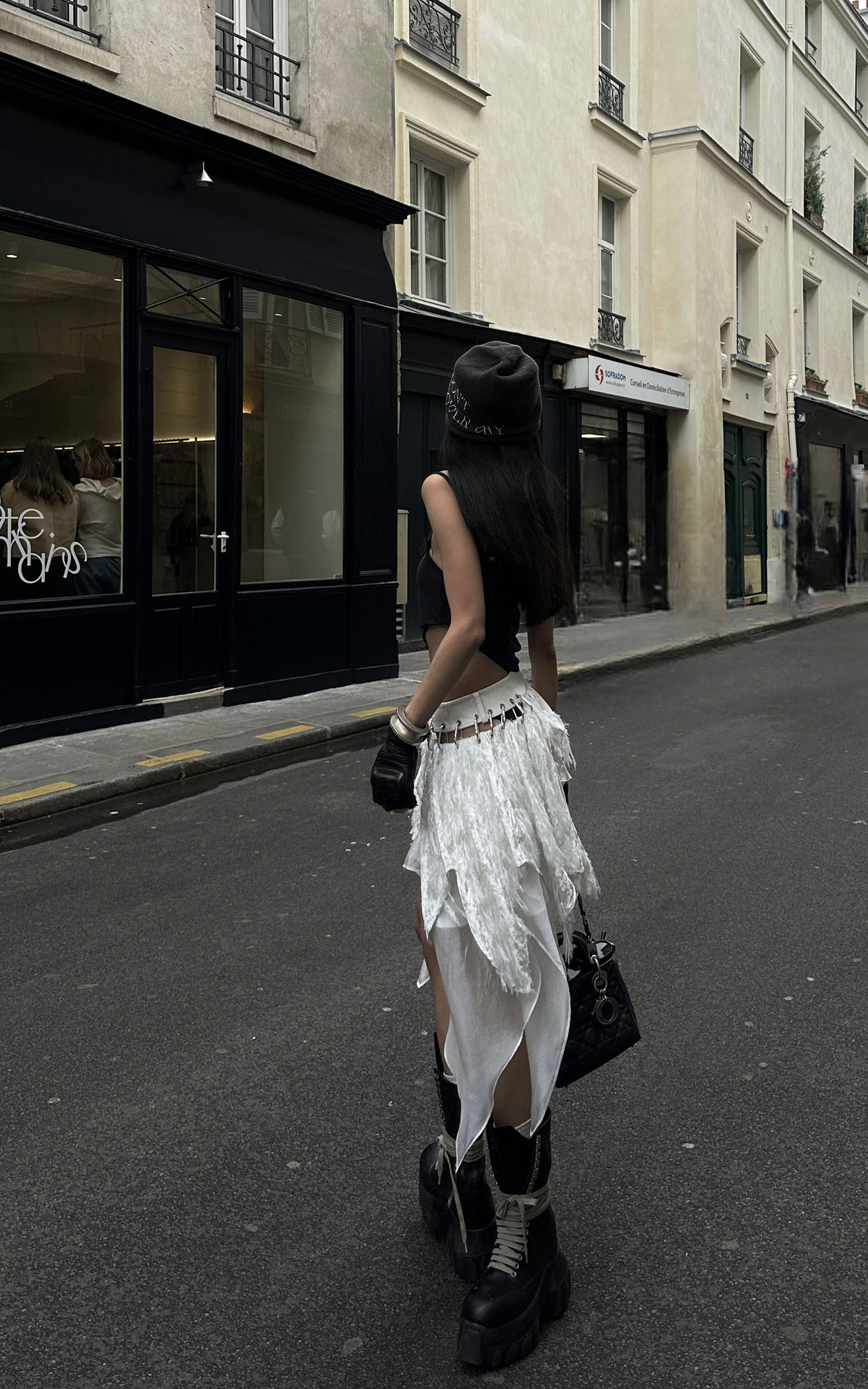 WARDEN EDGE Deconstructed Feather Fringe Skirt - PINKPARKS