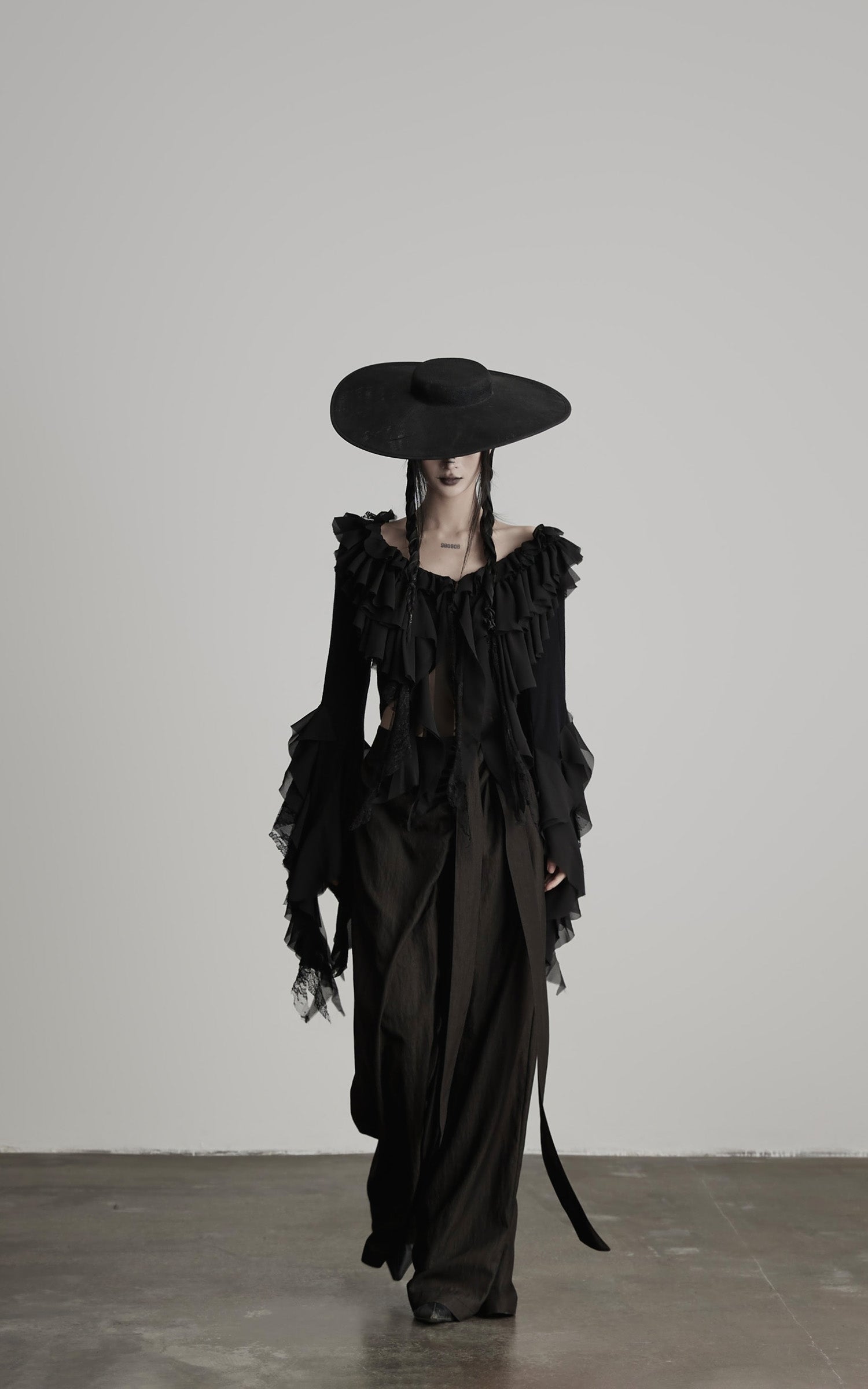 DOINDULGE DrapedWrap Wide-Leg Pants