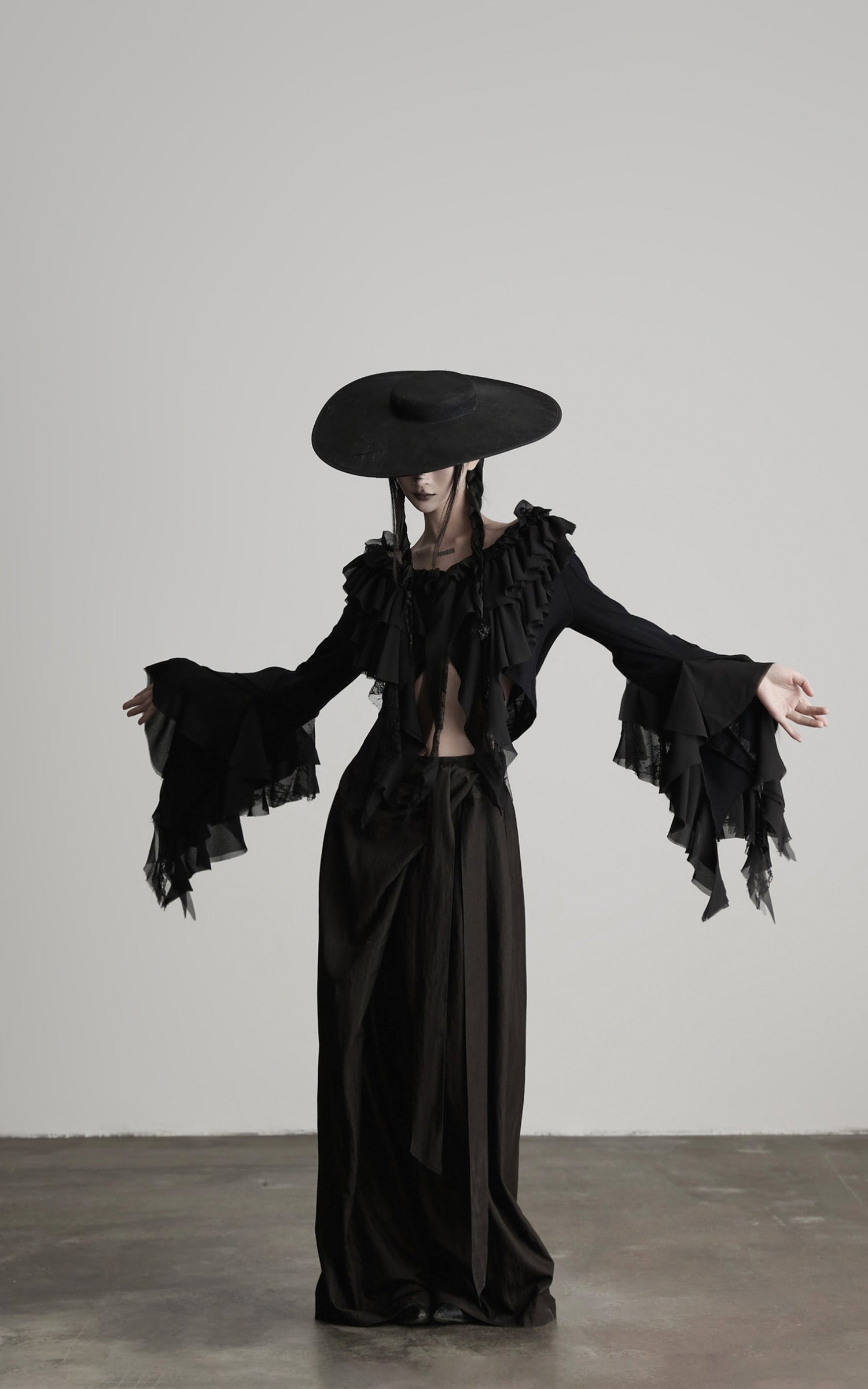 DOINDULGE DrapedWrap Wide-Leg Pants