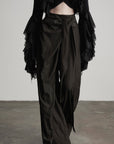 DOINDULGE DrapedWrap Wide-Leg Pants