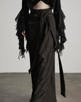 DOINDULGE DrapedWrap Wide-Leg Pants