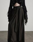 DOINDULGE DrapedWrap Wide-Leg Pants
