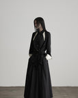 DOINDULGE Deconstructed Asymmetric Contrast Shirt