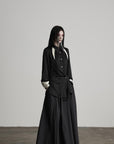 DOINDULGE Deconstructed Asymmetric Contrast Shirt