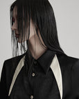 DOINDULGE Deconstructed Asymmetric Contrast Shirt