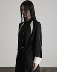 DOINDULGE Deconstructed Asymmetric Contrast Shirt