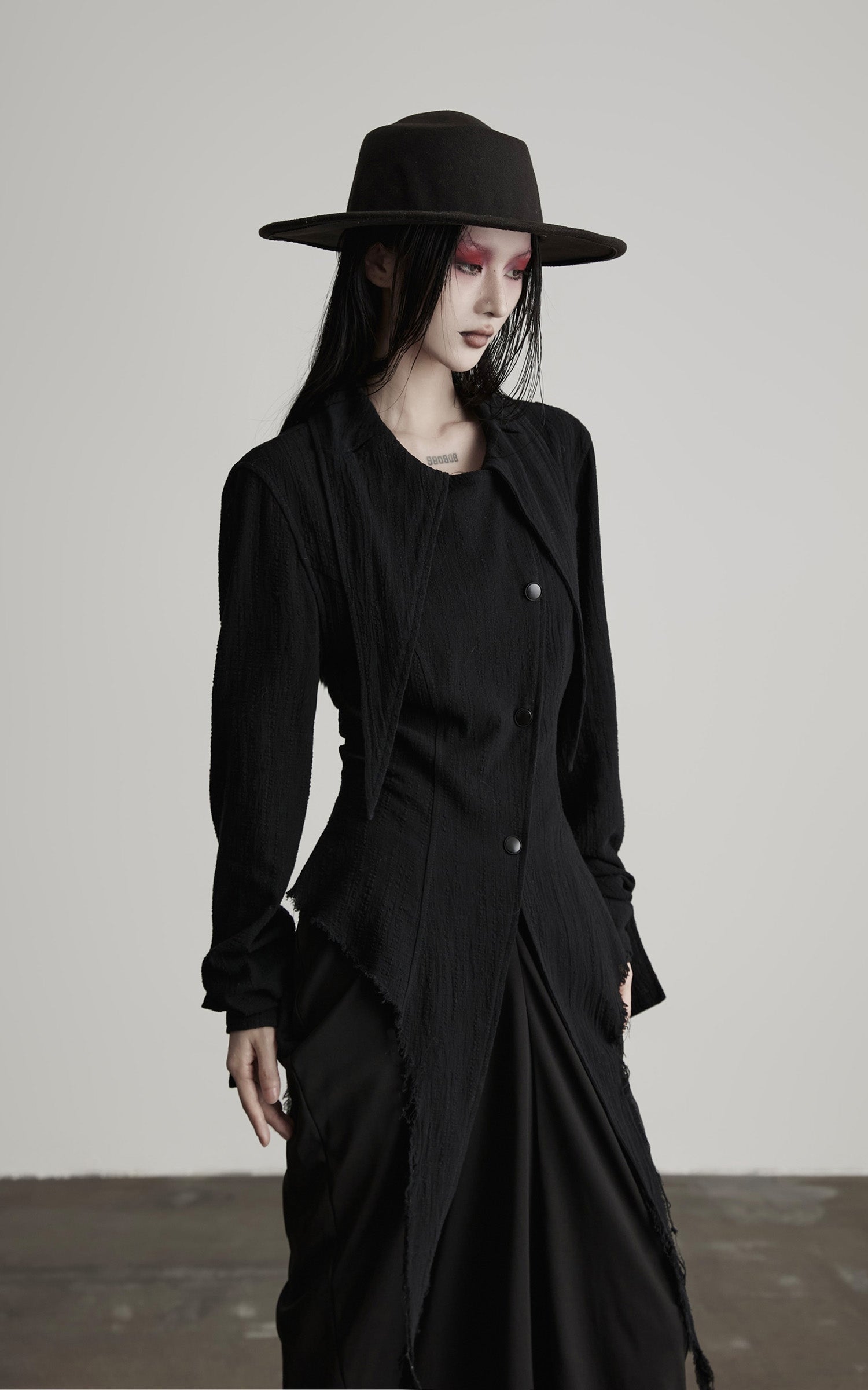 DOINDULGE Deconstructed Fray-Edge Sculpted Shirt