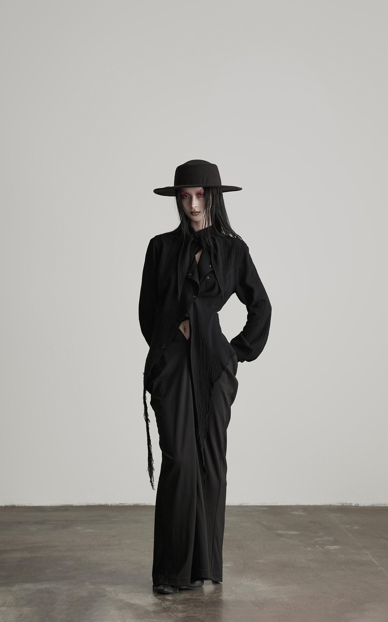 DOINDULGE Deconstructed Fray-Edge Sculpted Shirt