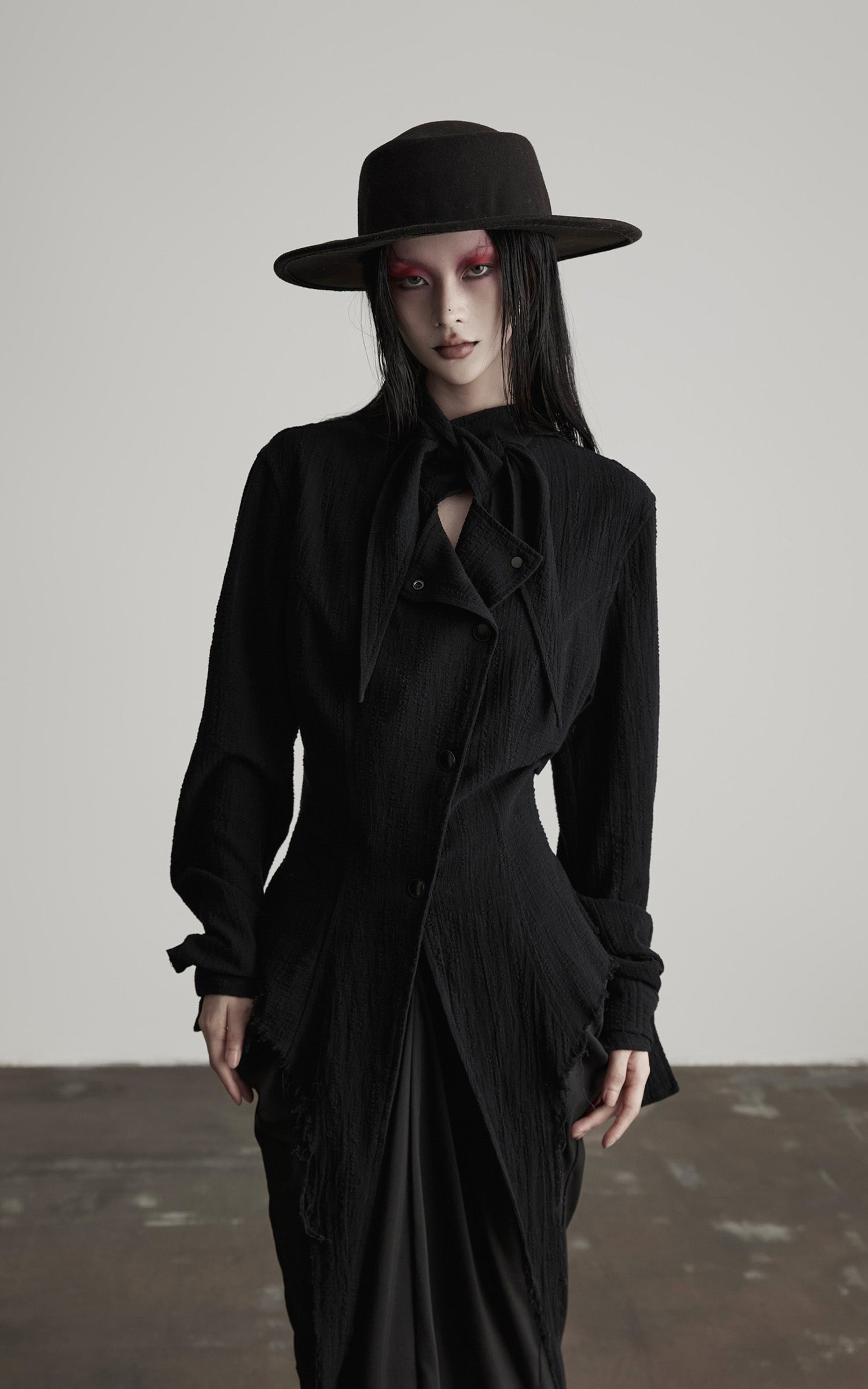 DOINDULGE Deconstructed Fray-Edge Sculpted Shirt