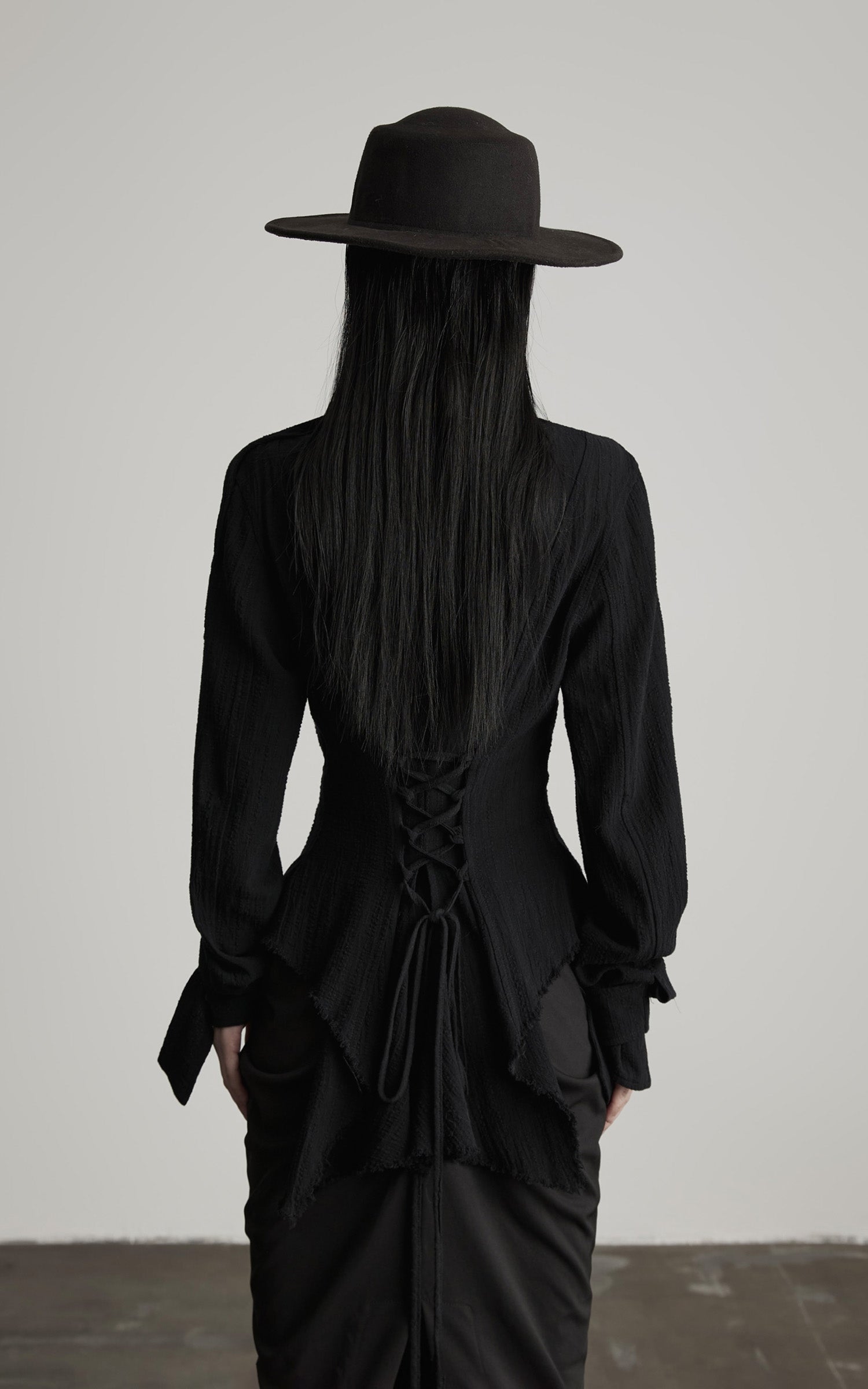 DOINDULGE Deconstructed Fray-Edge Sculpted Shirt